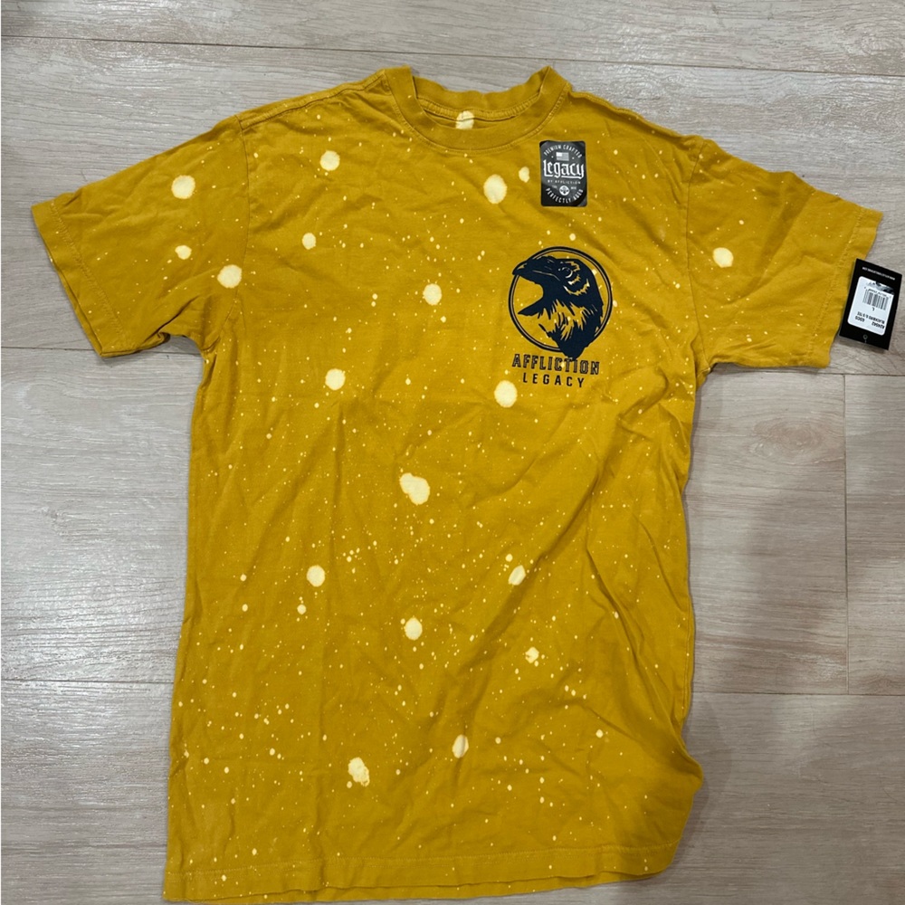NWT- LARGE GOLD AFFLICTION MEN'S BLACKBIRD SHORT SLEEVE TEE